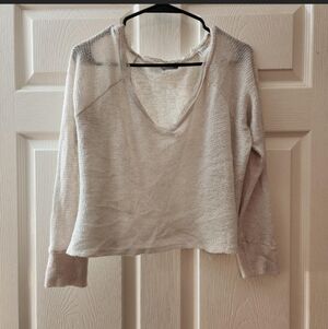 Fashion Nova White Waffle Knit Cropped Sweater